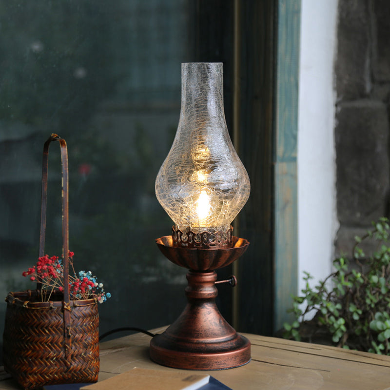 GlowThijs - Retro Lampa Nocna z Kloszem z Craykle Szkła