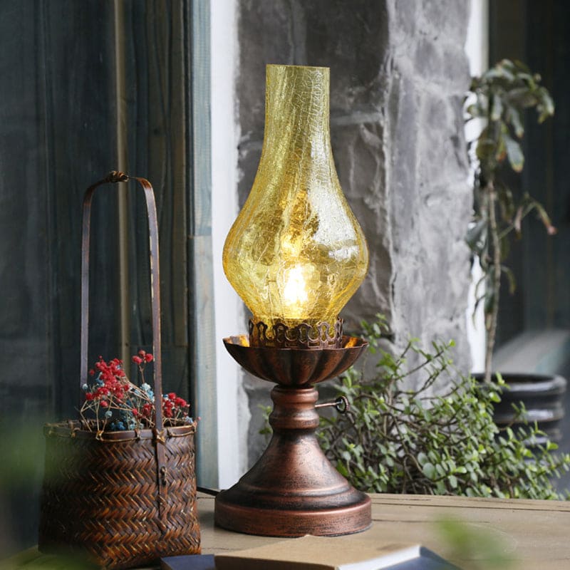 GlowThijs - Retro Lampa Nocna z Kloszem z Craykle Szkła
