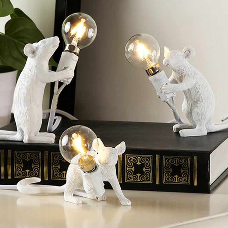 Mini Myszkowata Lampa Stołowa - Żywica 1-Światło Sypialnia Nocna Lampa dla Dzieci