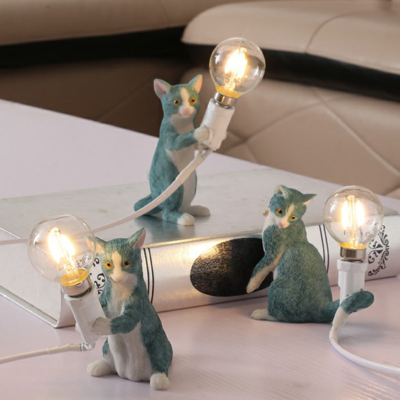 Lampka nocna z kotkiem - Dekoracyjna lampka stołowa do pokoju dziecięcego