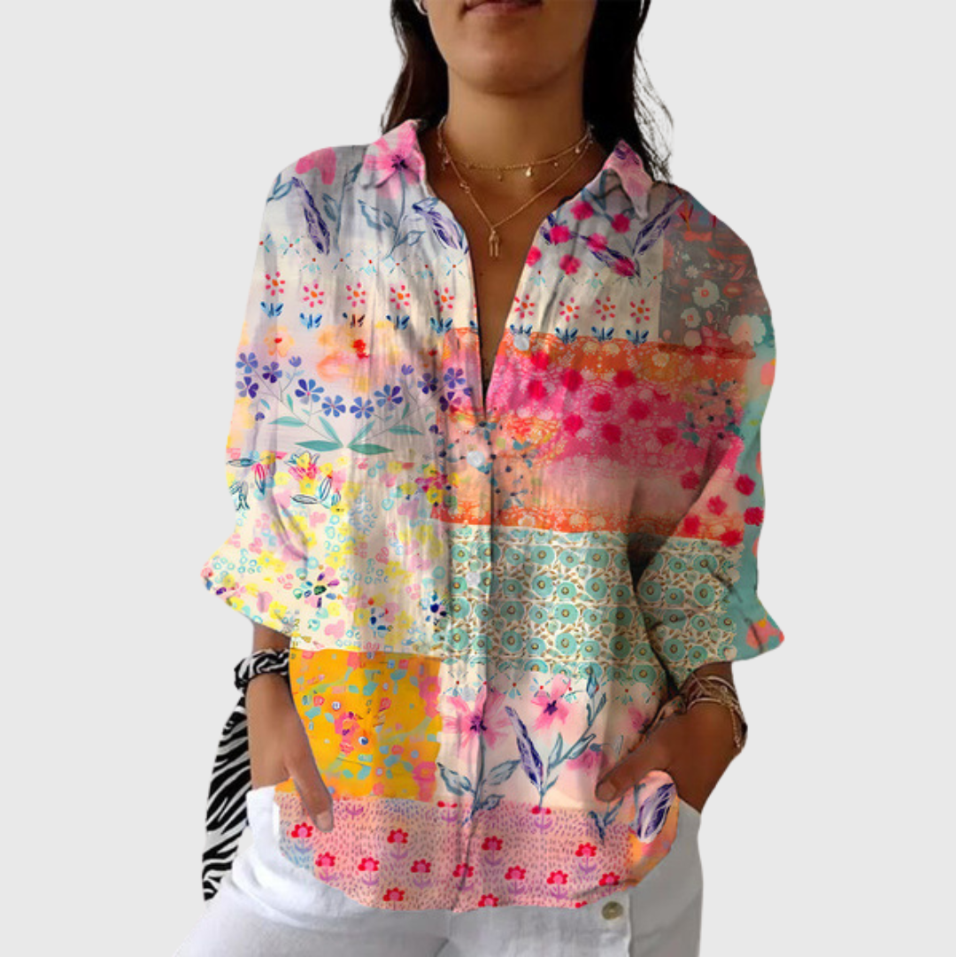 Pastellpatchwork Blus