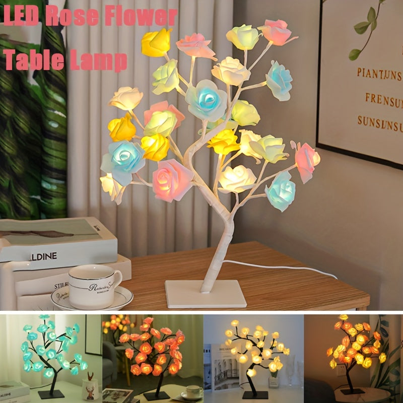 RozenLicht - Lampa Stołowa LED z USB, Oświetlenie Nastrojowe