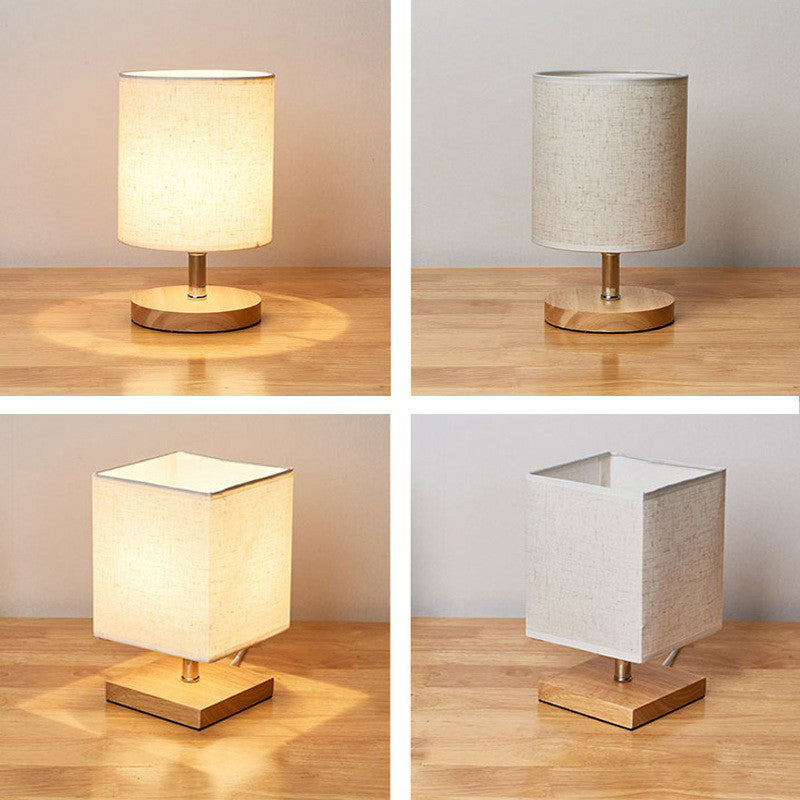 LinnenHout - Minimalistyczna Lampa Stołowa z Lnu i Drewna