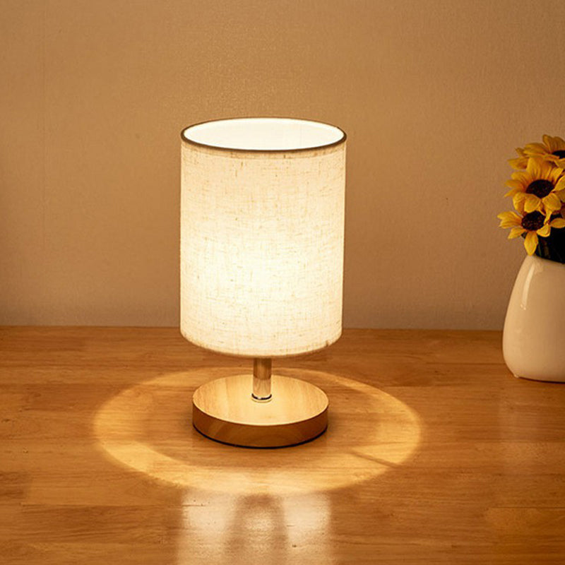 LinnenHout - Minimalistyczna Lampa Stołowa z Lnu i Drewna