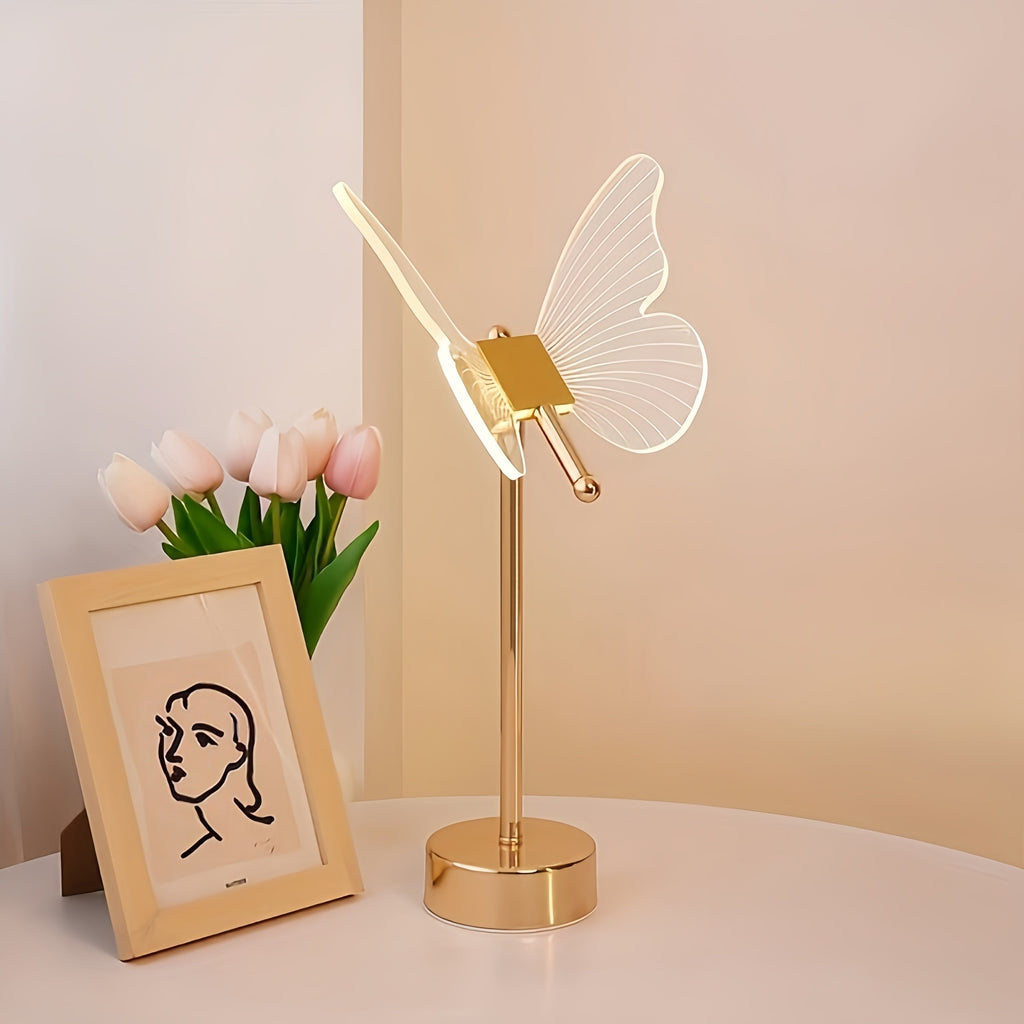 LumiButterfly - Lampa stołowa z napędem USB w kształcie motyla, artystyczna lampa LED nocna