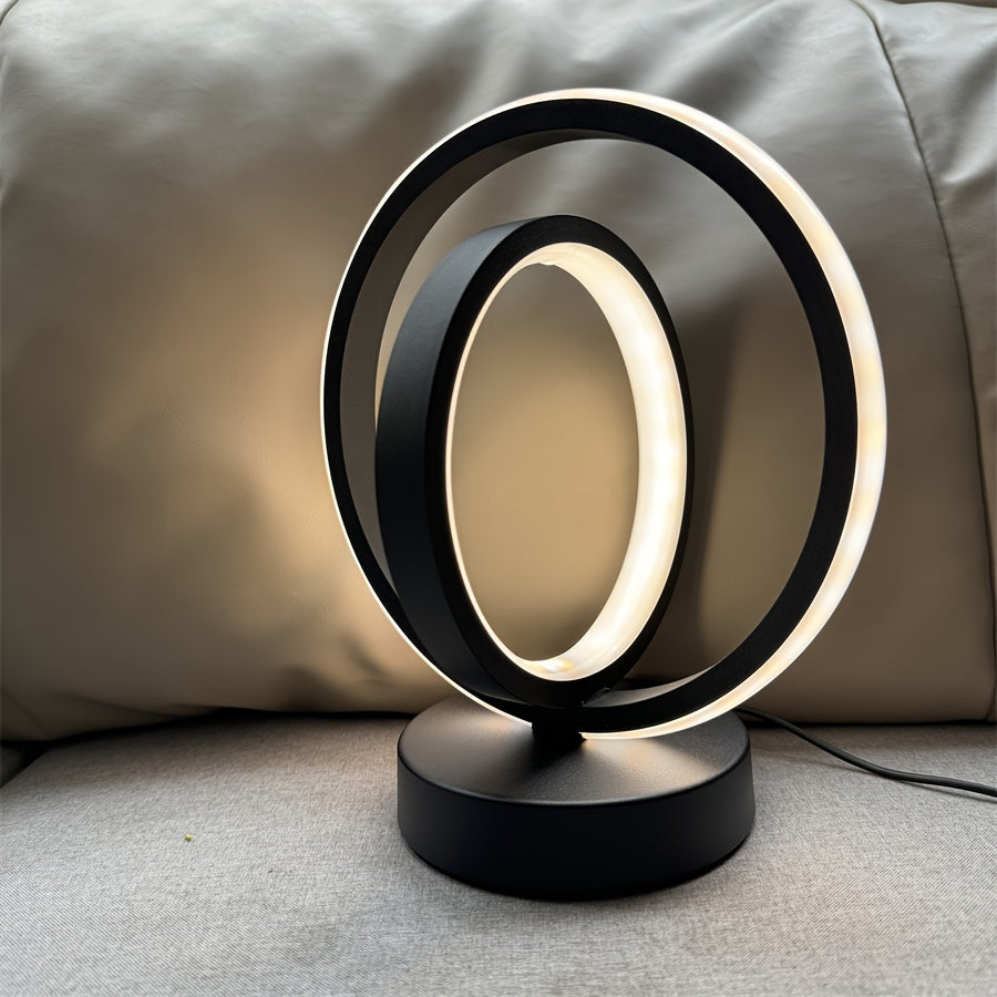 LumiSunset - Nowoczesna Metalowa Lampa Stołowa, Zasilana przez USB, Ściemniana Lampa Biurkowa