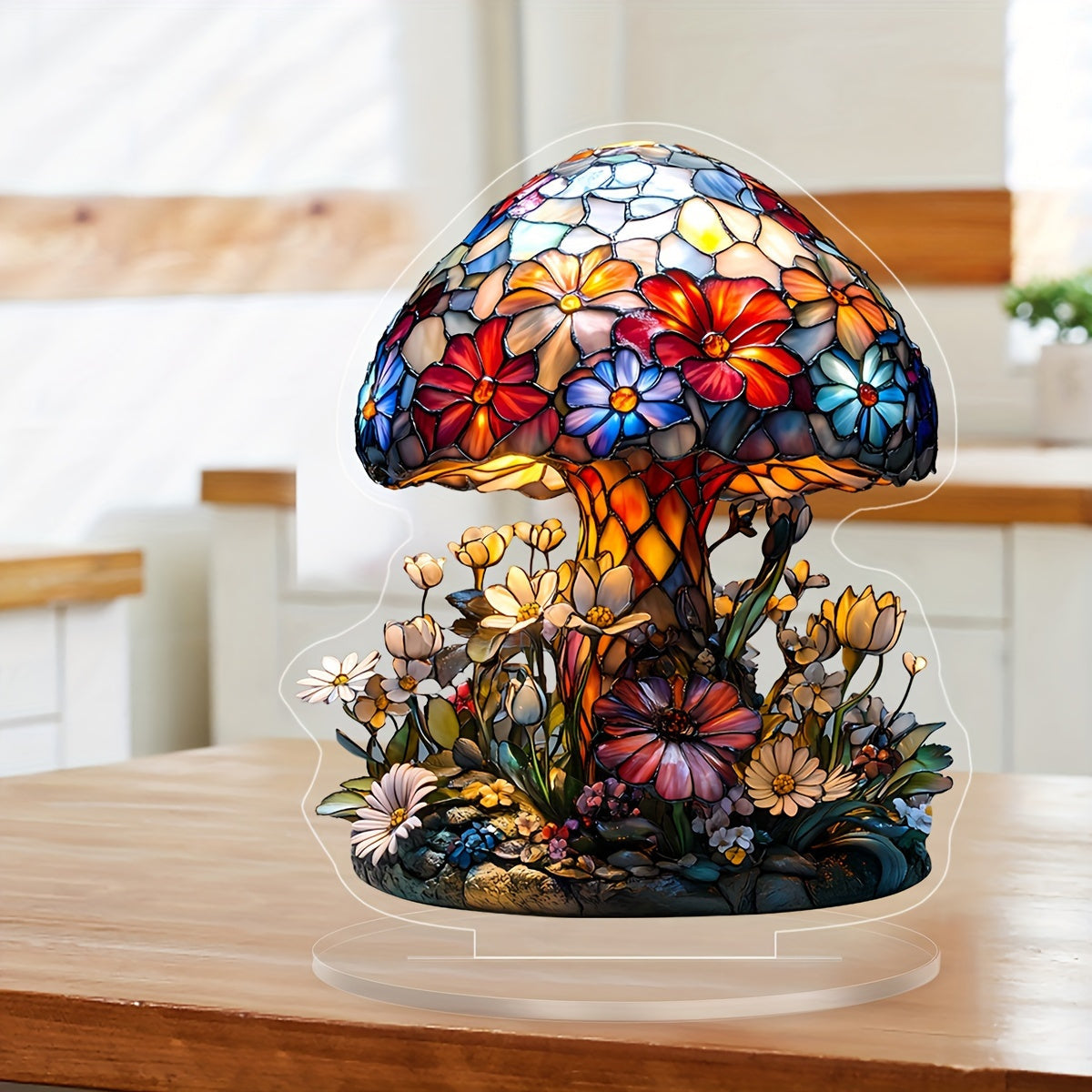 DecoLicht - Lampa Stołowa w Stylu Art Deco z Akrylu w Kształcie Grzyba