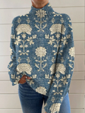 Lily | Tidlös Blommig Turtleneck