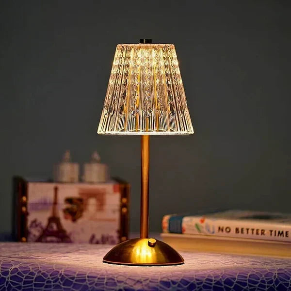 GlowFusion - Kryształowa Bezprzewodowa Lampa Stołowa