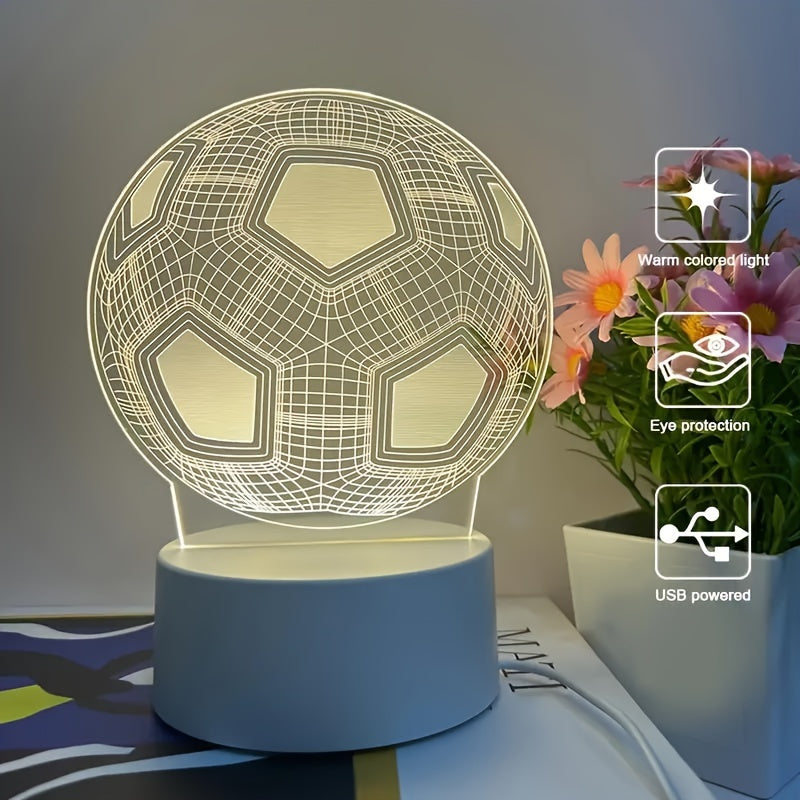 SoccerGlow - Piłkarska LED Nocna Lampa z Akrylową Podstawą