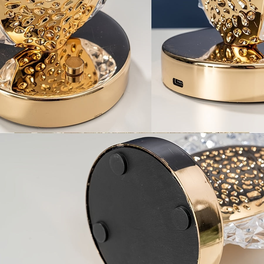 FeatherLamp - USB Dotykowa Lampa Stołowa z Designem Piór Pawia, Nieskończona Regulacja Jasności LED