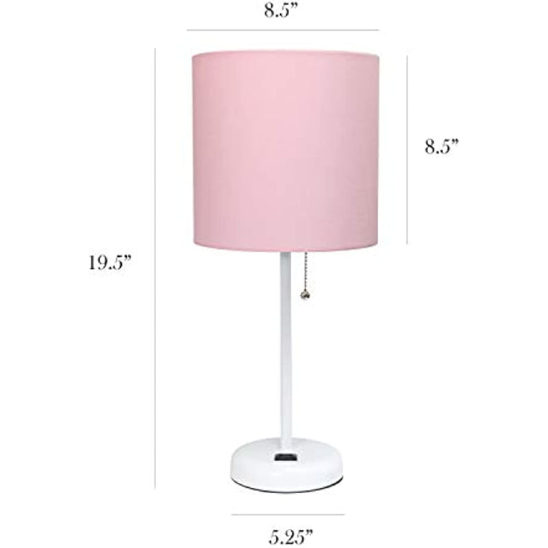 Lampa stołowa z materiałowym kloszem i funkcją ładowania