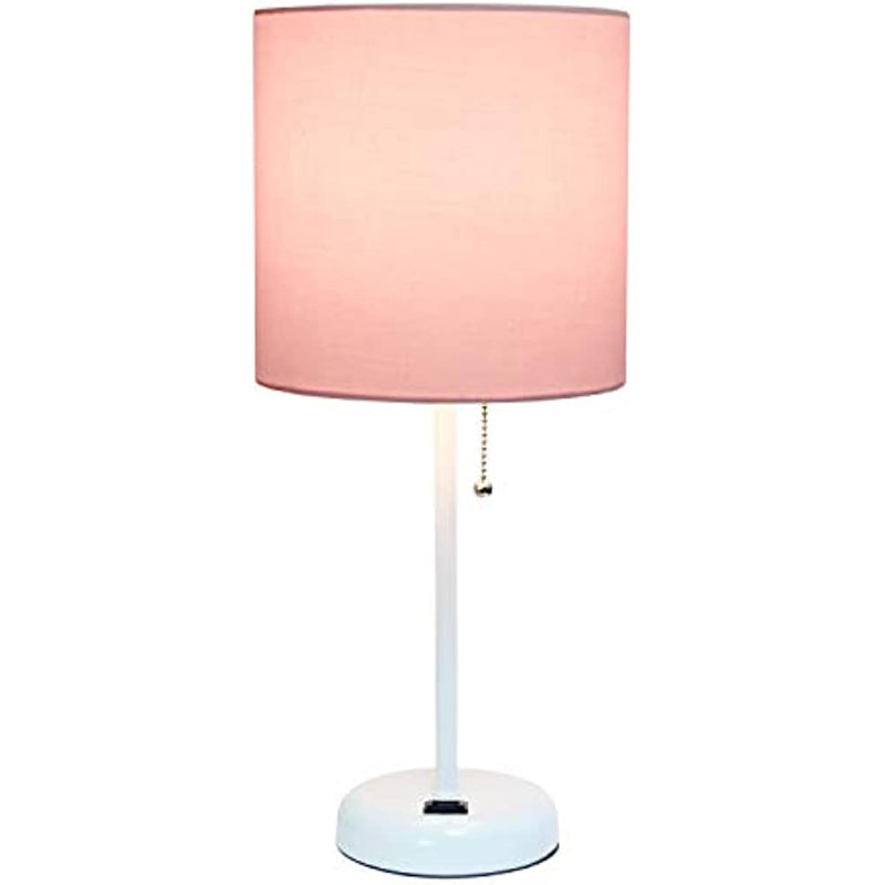 Lampa stołowa z materiałowym kloszem i funkcją ładowania
