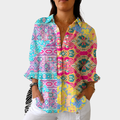 Turkos Ornament Blus