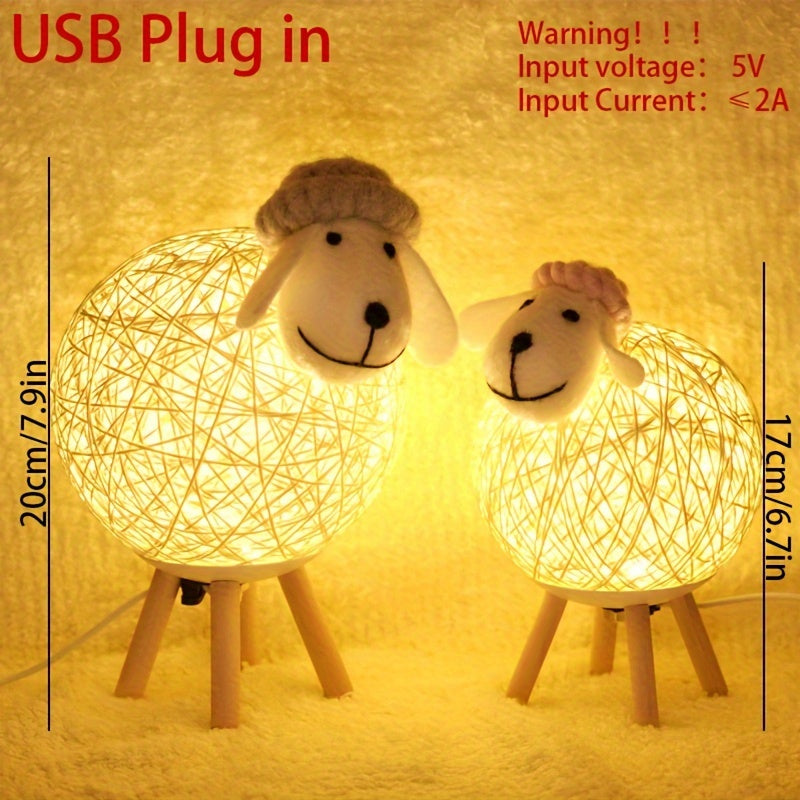 SheepGlow - Urokliwa lampa nocna w kształcie owcy USB, ściemniana i regulowana