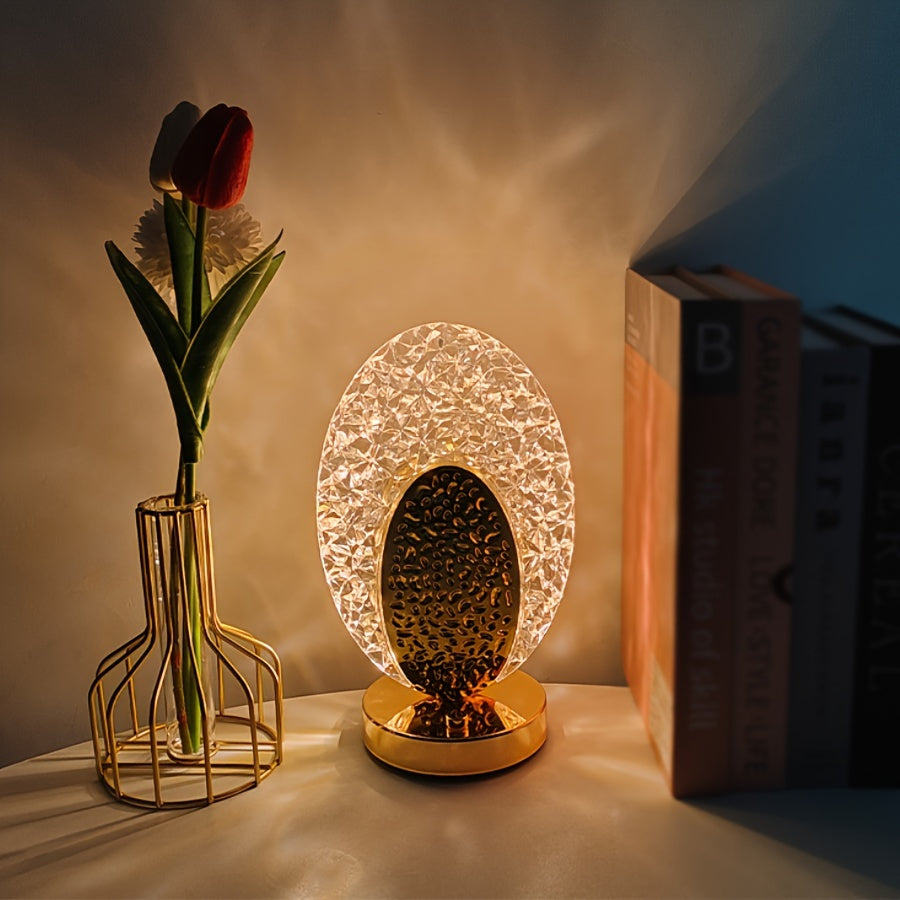 FeatherLamp - USB Dotykowa Lampa Stołowa z Designem Piór Pawia, Nieskończona Regulacja Jasności LED