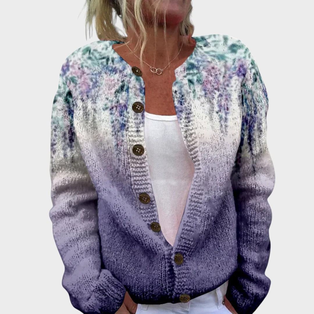 Mia | Dam Floral Höst Cardigan