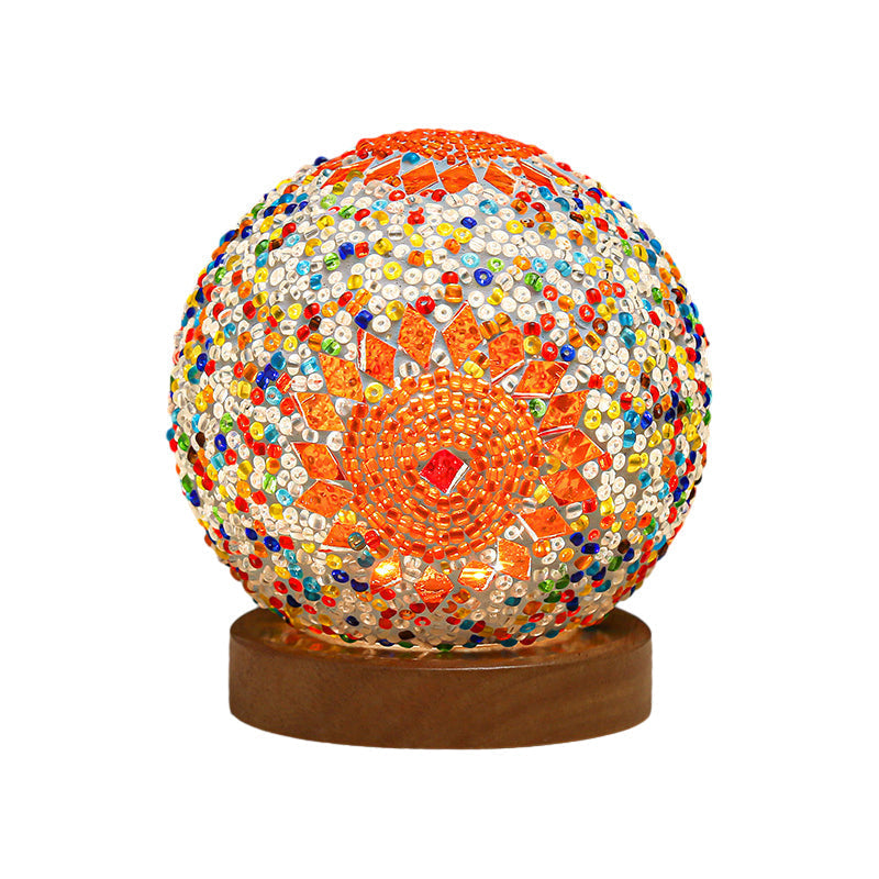 Luminara - Sferyczna LED Przyciemniana Szklana Lampa Stołowa Barokowa Mozaika 3.9"