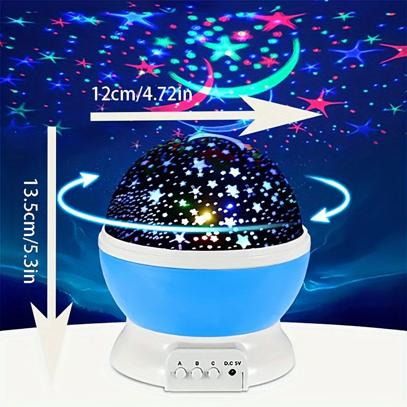 StarGlow - Projektor LED Ster z Nocną Lampką z Regulowanymi Kolorami i Zasilaniem USB