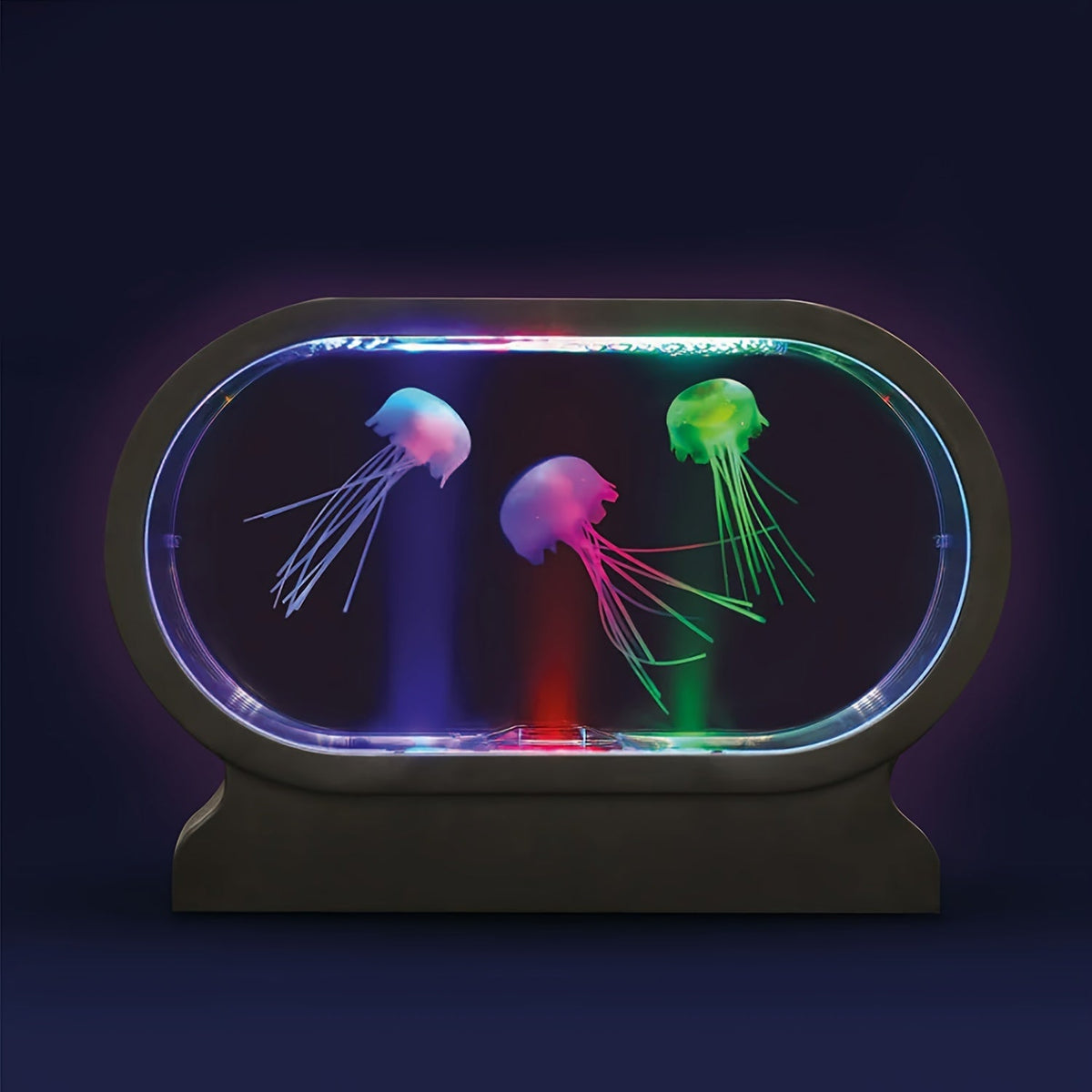 LumiJelly - Lampa Stołowa LED Meduza, Symulacja Akwarium w 3 Kolorach, Zasilana Baterią, Światło Dekoracyjne