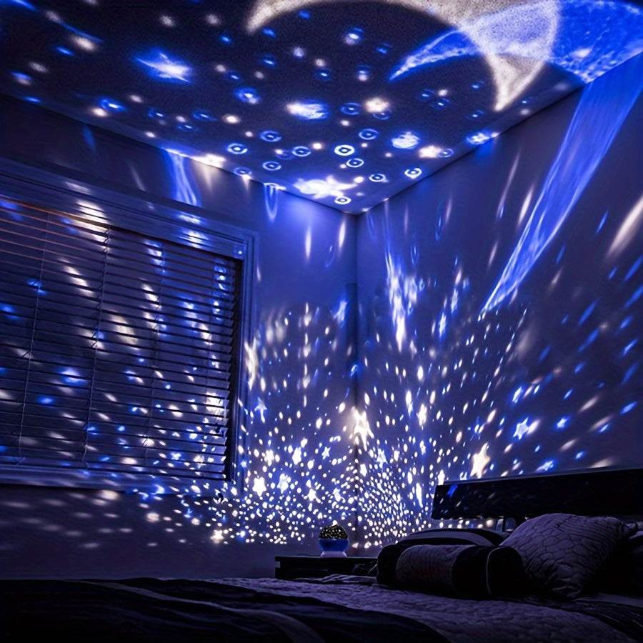 StarryDream - Lampa nocna z gwiazdami z 12 kolorami i rotacją 360°
