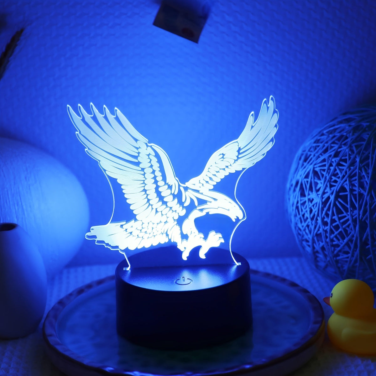 EagleLight - 3D LED Nocna Lampa z Dotykowym Sterowaniem, 7 Kolorów USB Lampka Stołowa