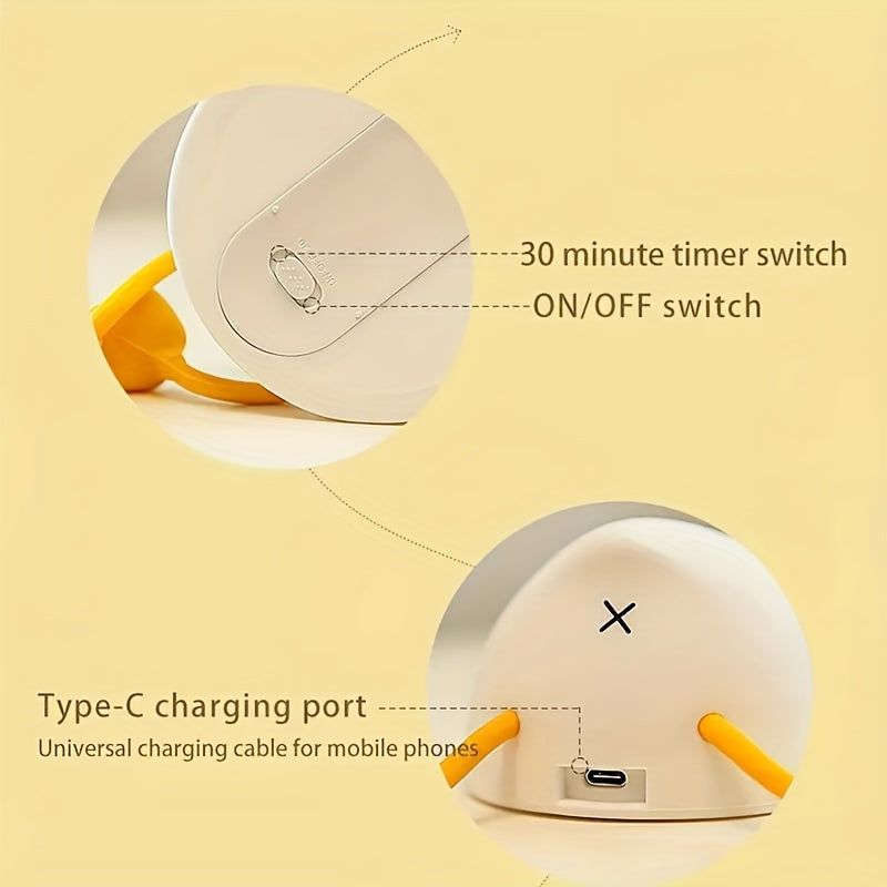 DuckGlow - Urocza Lampa Nocna w Kształcie Kaczki z Akumulatorem Ładowanym przez USB i Regulowanym Światłem