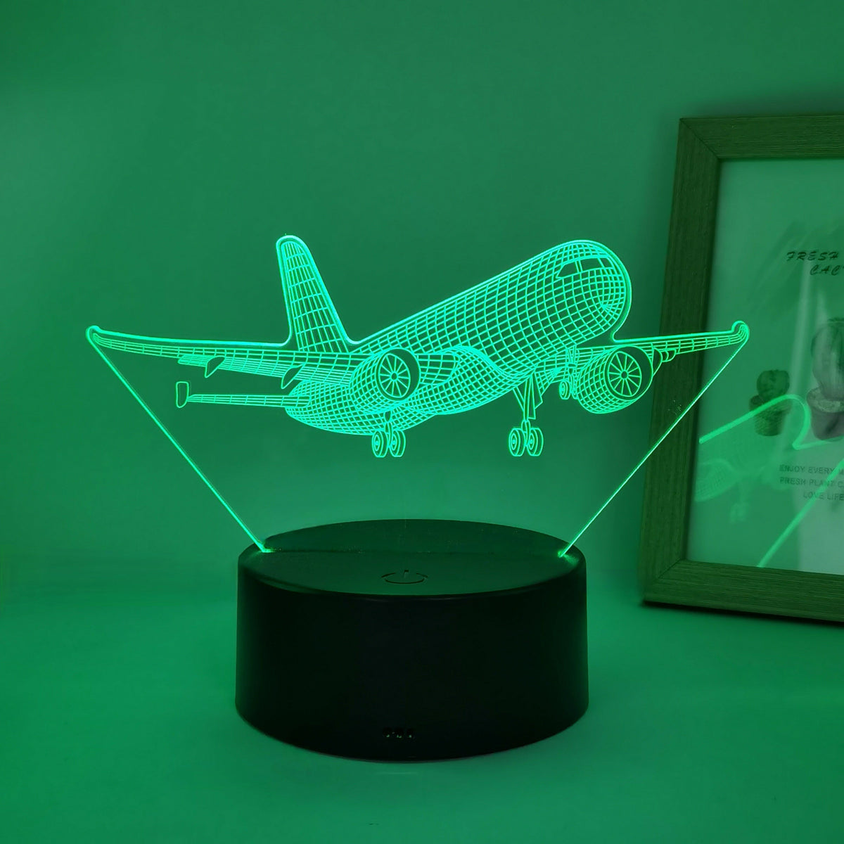 SkyGlow - 3D Samolot Akrylowa Lampka Nocna z USB, LED Lampka Stołowa