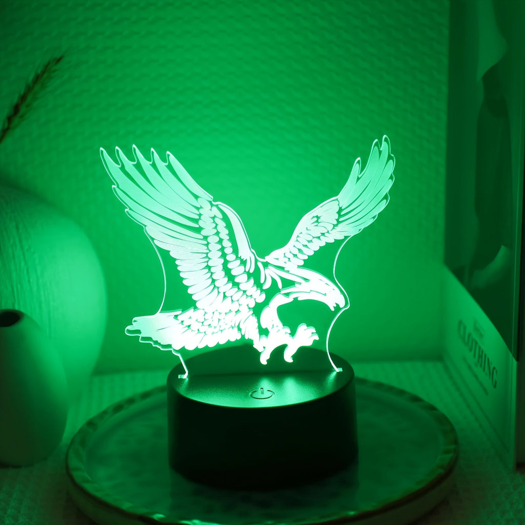 EagleLight - 3D LED Nocna Lampa z Dotykowym Sterowaniem, 7 Kolorów USB Lampka Stołowa
