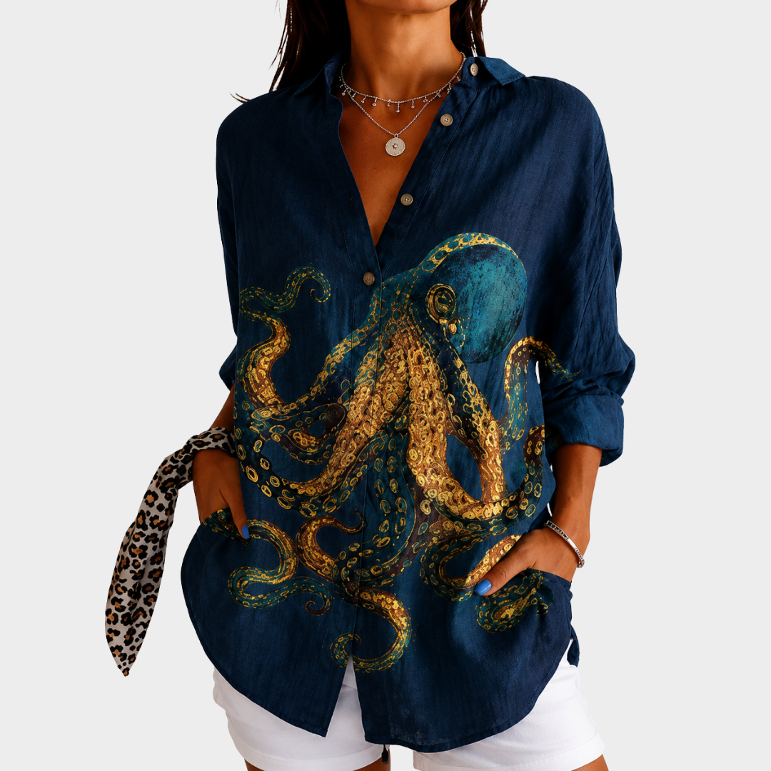 Ocean Treasure Statement Blus