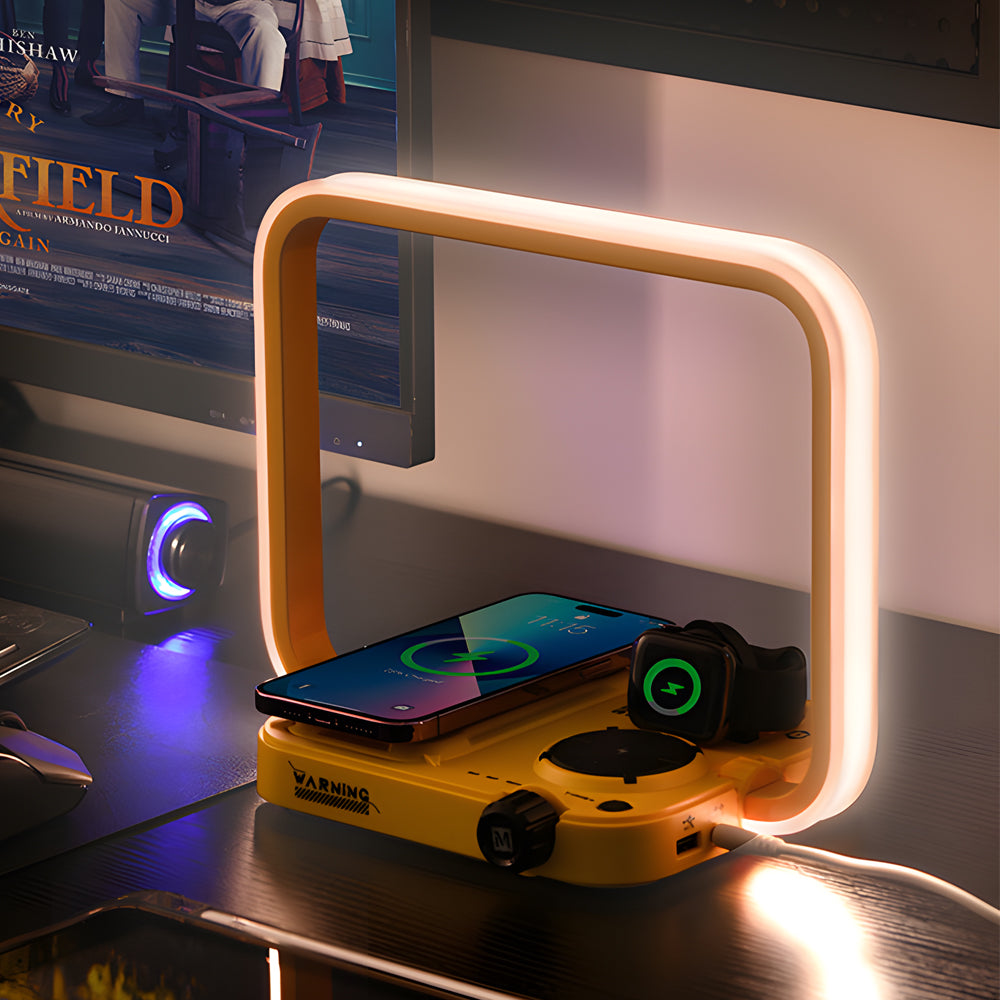 TechGleam - 3-w-1 Bezprzewodowa RGB Lampa Biurkowa z Timerem