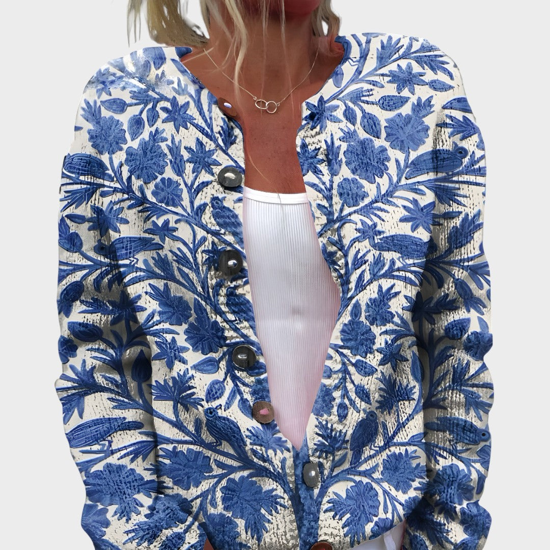 Isla | Dam Floral Höst Cardigan