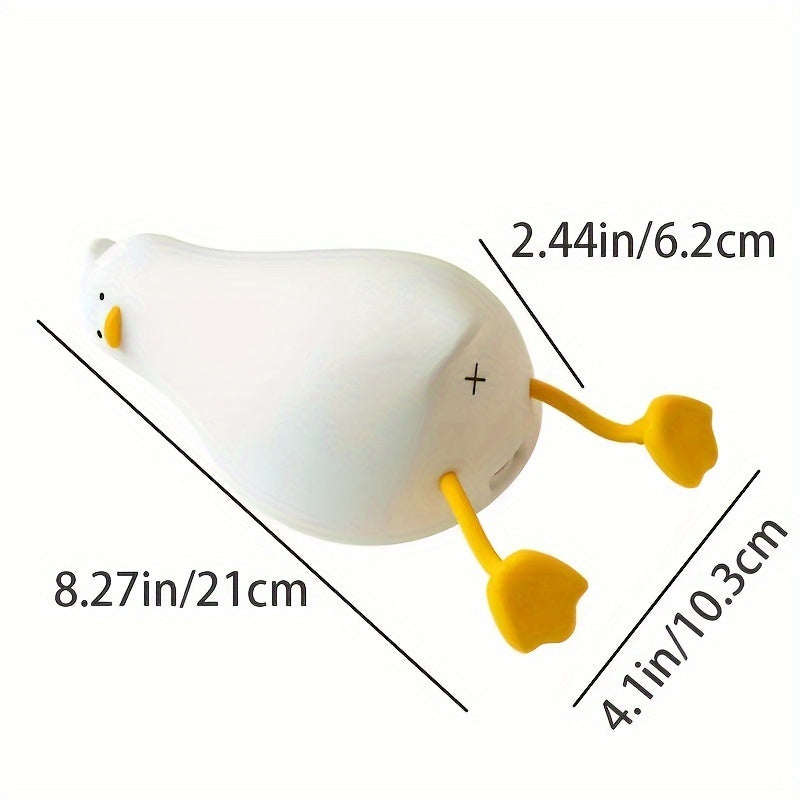 DuckGlow - Urocza Lampa Nocna w Kształcie Kaczki z Akumulatorem Ładowanym przez USB i Regulowanym Światłem