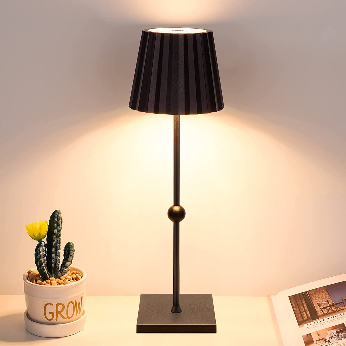 Bezprzewodowa Lampa Stołowa z Płynnie Dimmowalnymi LEDami