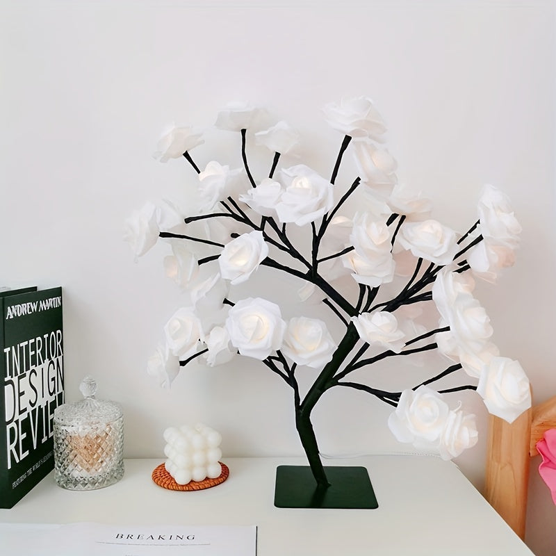 RozenLicht - Lampa Stołowa LED z USB, Oświetlenie Nastrojowe
