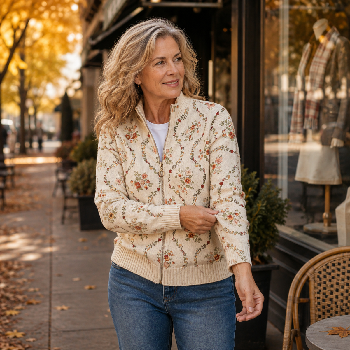 Persephone | Delikat Blomsterklänga Creamtryck
