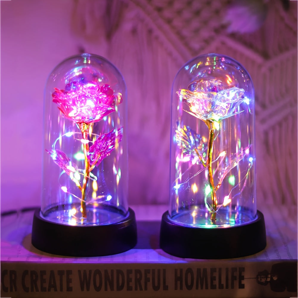 GoldenRose - Elegancka Lampa w Kształcie Róży na Prezenty i Dekorację
