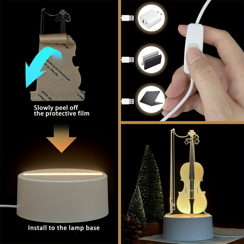 MuziekLamp - 3D Iluzja Cello LED Lampa Stołowa