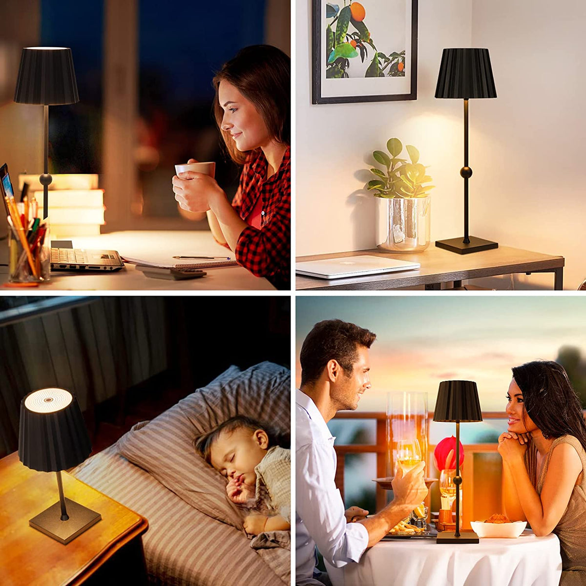 Bezprzewodowa Lampa Stołowa z Płynnie Dimmowalnymi LEDami