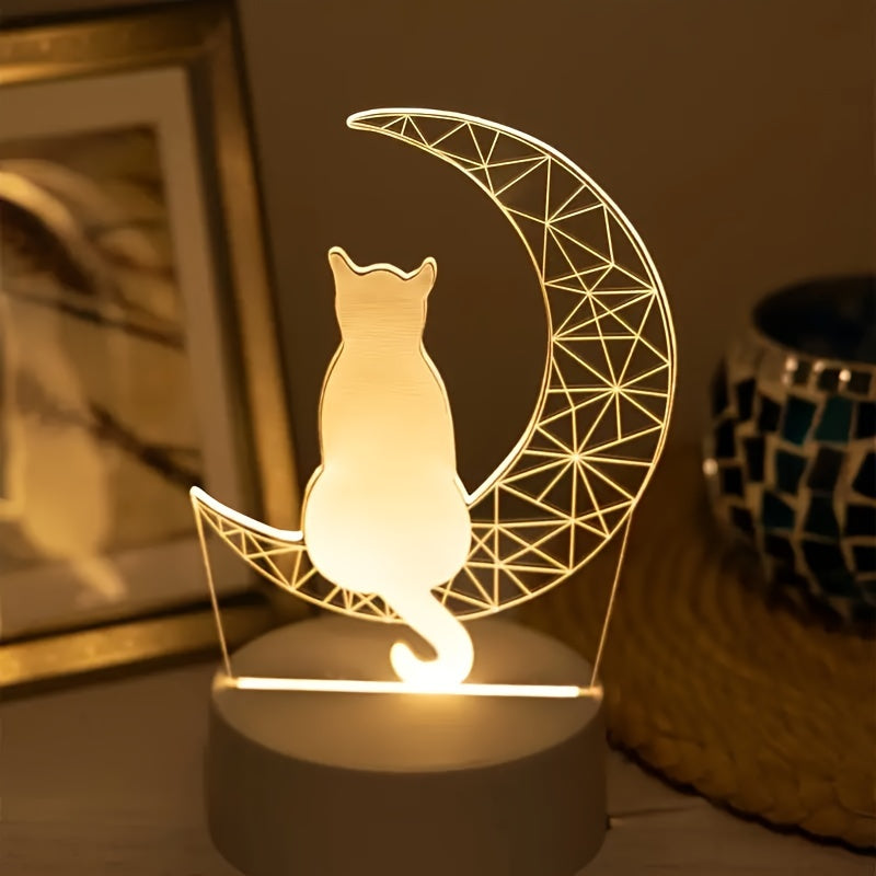 MaanLamp - 3D Kot USB Lampa Stołowa