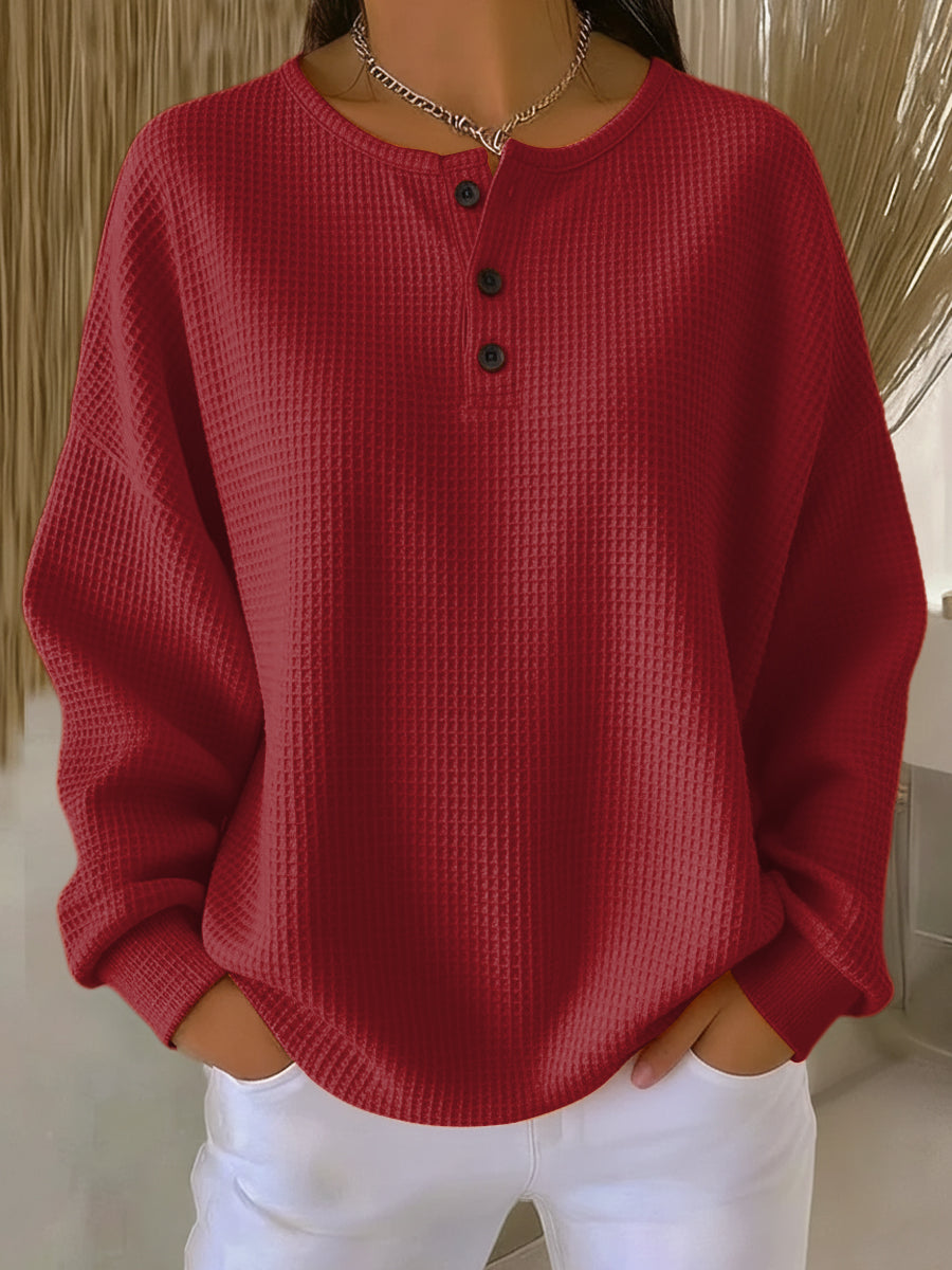 Arvette | Avslappnad Henley Sweatshirt