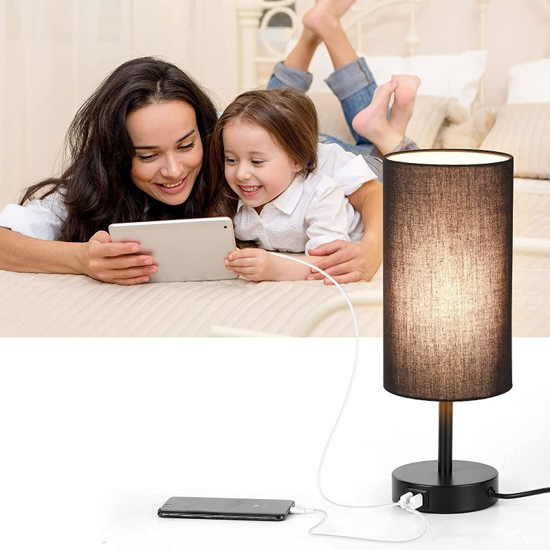 Lampa Stołowa z Dotykowym Sterowaniem - Lampa z Portami USB i 3-stopniową Regulacją Jasności