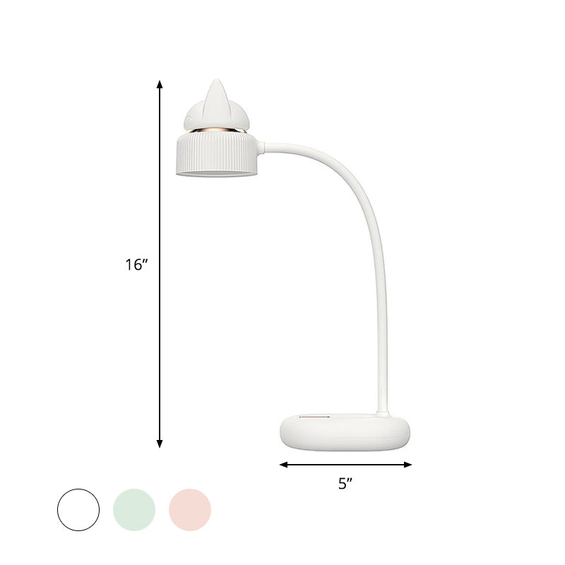 Biała/Różowa/Zielona Lampa Stołowa z Rotującymi Kotami - Ładowana przez USB LED Nocna Lampa dla Dzieci