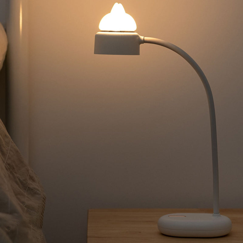 Biała/Różowa/Zielona Lampa Stołowa z Rotującymi Kotami - Ładowana przez USB LED Nocna Lampa dla Dzieci