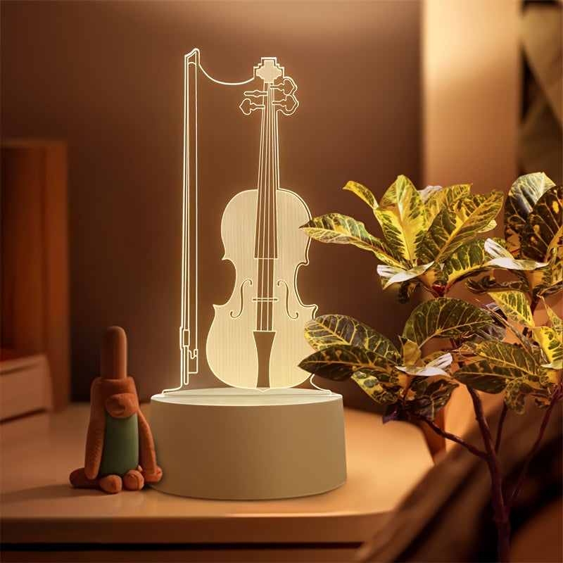 MuziekLamp - 3D Iluzja Cello LED Lampa Stołowa