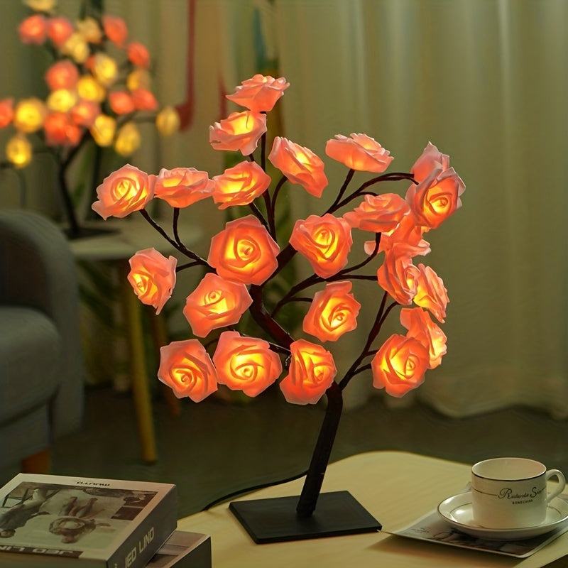 RozenLicht - Lampa Stołowa LED z USB, Oświetlenie Nastrojowe