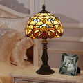 TiffanyGlow - Kolorowa Lampa Stołowa Tiffany z Szklanym Kloszem