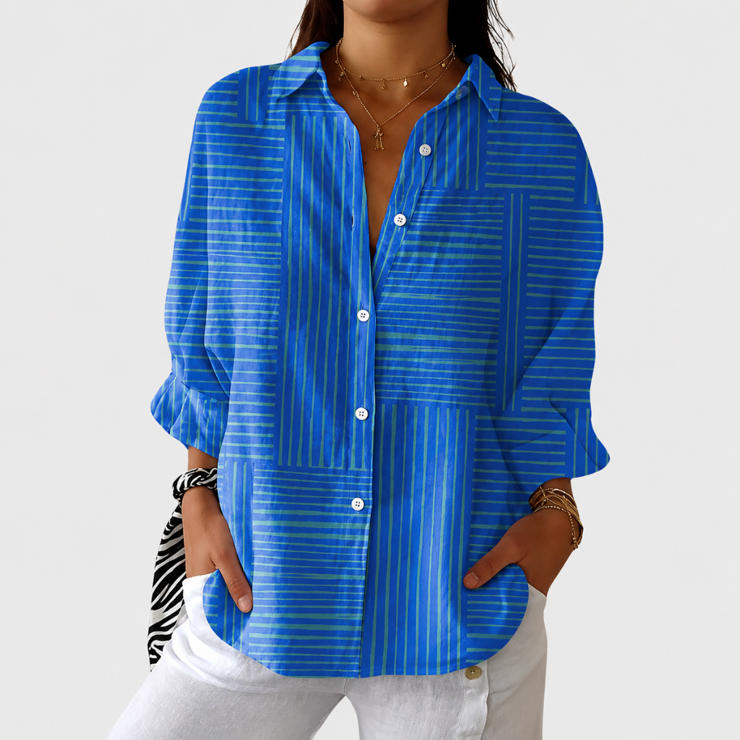 Kobaltrandig Blus