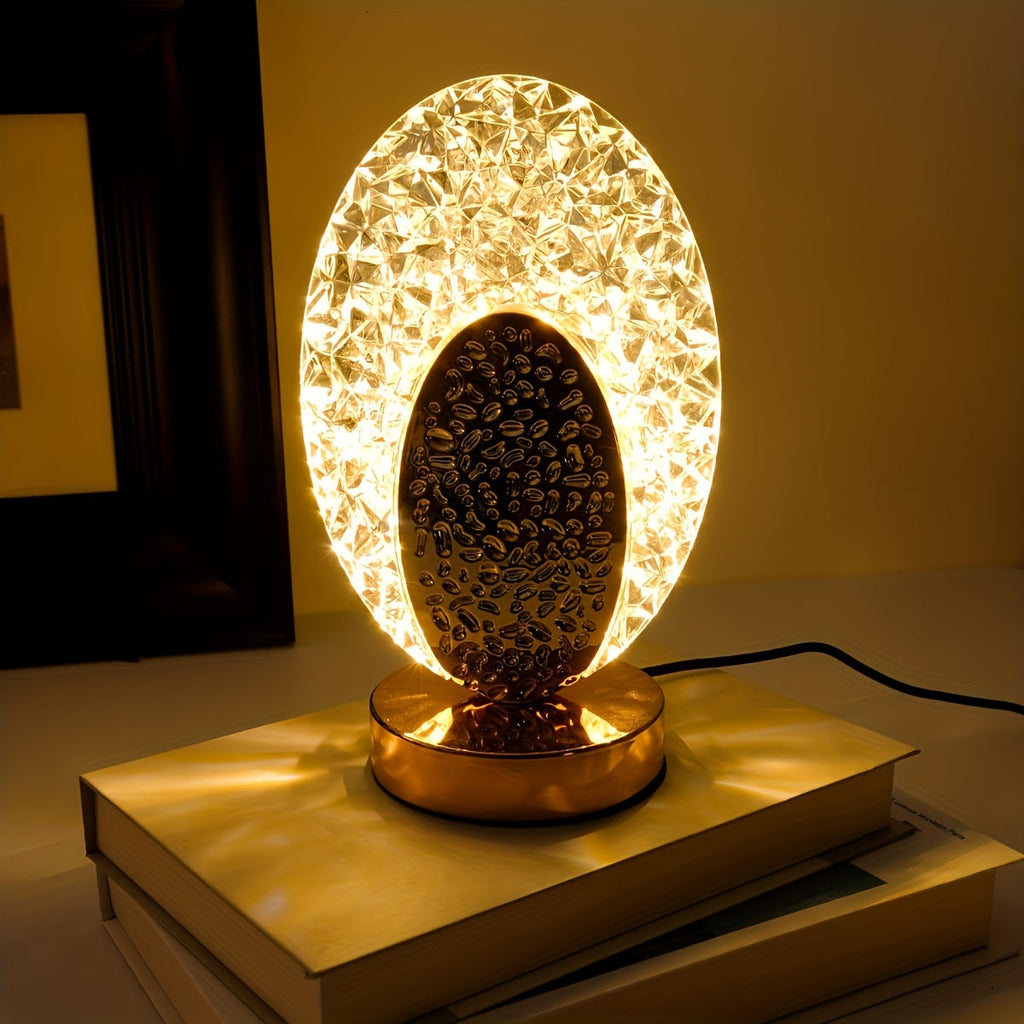 FeatherLamp - USB Dotykowa Lampa Stołowa z Designem Piór Pawia, Nieskończona Regulacja Jasności LED