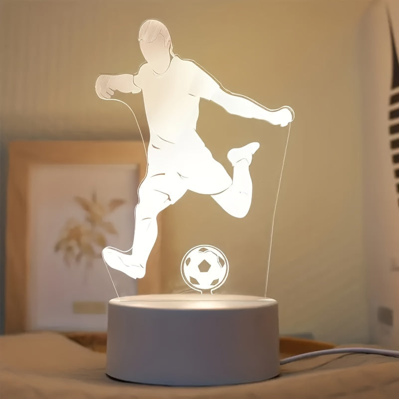 SoccerGlow - Piłkarska LED Nocna Lampa z Akrylową Podstawą